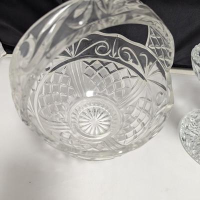 Vintage Crystal Baskets Bleikristall Lead Crystal 10" Tall Bridal Basket Centerpiece #31 (DR)