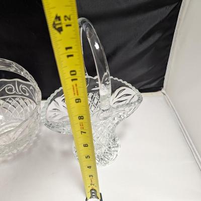 Vintage Crystal Baskets Bleikristall Lead Crystal 10" Tall Bridal Basket Centerpiece #31 (DR)