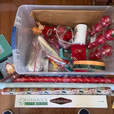 Vintage Lot of Misc Box of Christmas items including ornaments