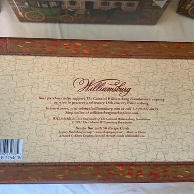 Lot of seven new Williamsburg recipe boxes
