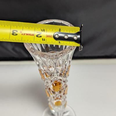 Anne Hutte Bleikristall Crystal Amber 8" Bud Vase #32