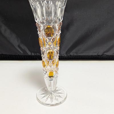 Anne Hutte Bleikristall Crystal Amber 8" Bud Vase #32