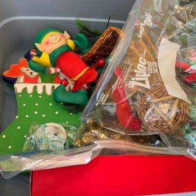 Lot of Vintage Christmas items including glass ornaments.