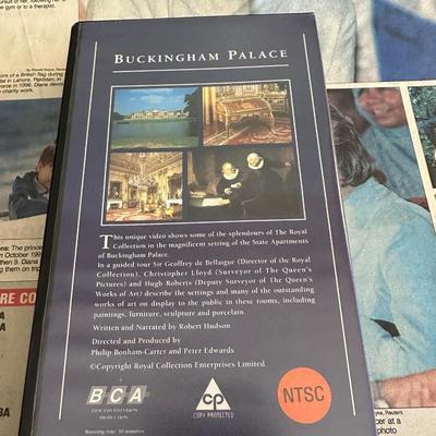 1997 Newspaper Cover Following the Death of Princess Diana, Two Coin Edged Pendants and More Items following the Royal Family