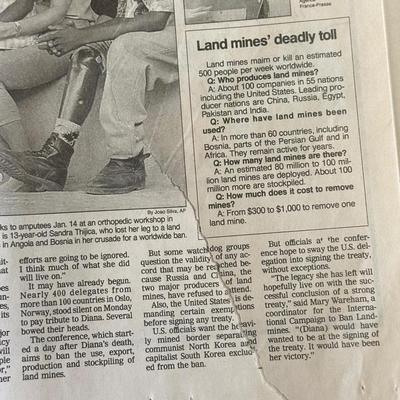 1997 Newspaper Cover Following the Death of Princess Diana, Two Coin Edged Pendants and More Items following the Royal Family