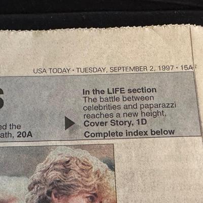 1997 Newspaper Cover Following the Death of Princess Diana, Two Coin Edged Pendants and More Items following the Royal Family