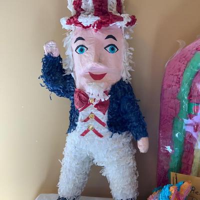 Lot of Party Supplies Including Two Piñatas