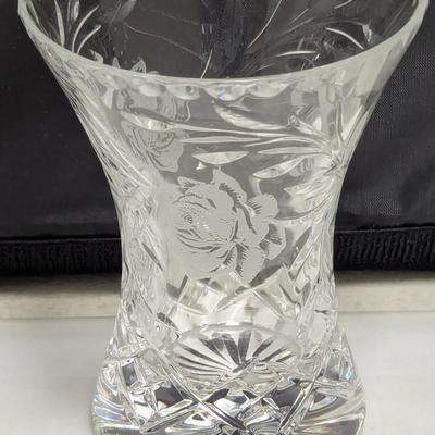 Vintage Crystal Vases 1 Piece Rose Pattern Brieley (DR)