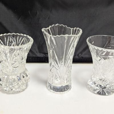 Vintage Crystal Vases 1 Piece Rose Pattern Brieley (DR)