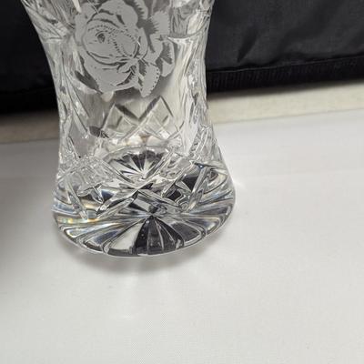 Vintage Crystal Vases 1 Piece Rose Pattern Brieley (DR)