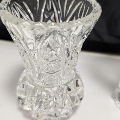 Vintage Crystal Vases 1 Piece Rose Pattern Brieley (DR)