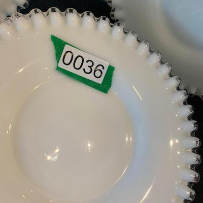 Set of EIGHT Ruffle Fringe Glass Plates