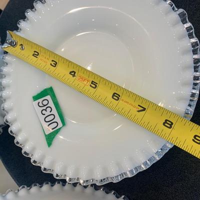 Set of EIGHT Ruffle Fringe Glass Plates