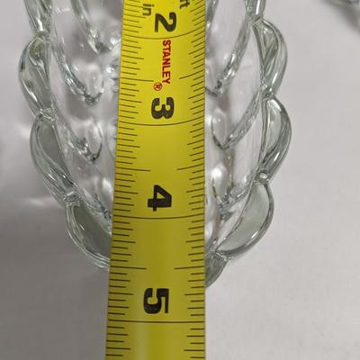 Crystal Pickle Dish & Pair Of Princess House Crystal Spoon Holders #36 (DR)