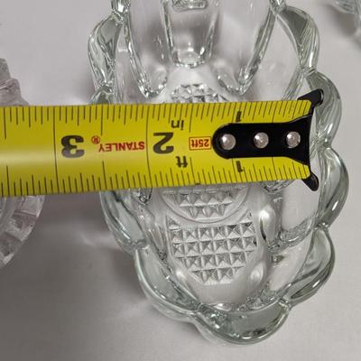 Crystal Pickle Dish & Pair Of Princess House Crystal Spoon Holders #36 (DR)