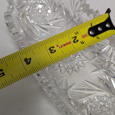 Crystal Pickle Dish & Pair Of Princess House Crystal Spoon Holders #36 (DR)