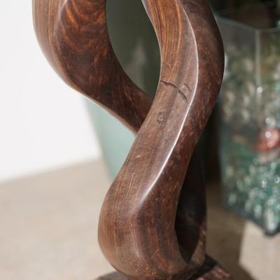 INTERESTING HAND CARVED OF WOODEN FIGURE IN ABSTRACT