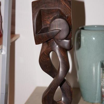 INTERESTING HAND CARVED OF WOODEN FIGURE IN ABSTRACT