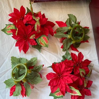 Lot of Silk Christmas Candle rings