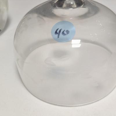 Glass Sleigh Dome & Crystal Vase #40 (DR)