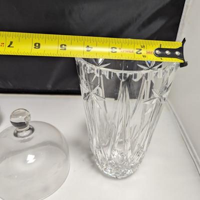 Glass Sleigh Dome & Crystal Vase #40 (DR)