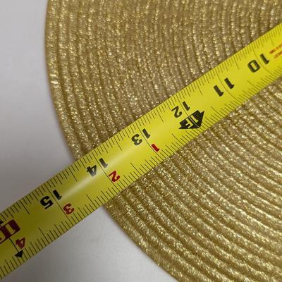Pair Of 14 1/2" Gold Glass Chargers #42 (DR)