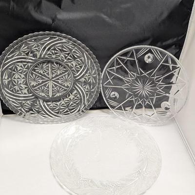 Glass Appetizer/Vegetable Serving Platters #44 (DR)