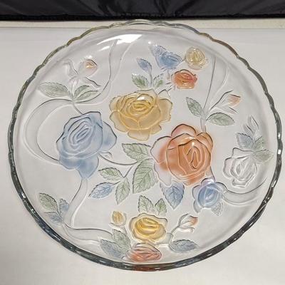 Large Heavy Weight Floral Serving Platter #46 (DR)