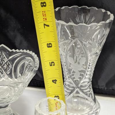 Hand Made Czech Republic & Russian Crystal Bowls & Vases (DR)