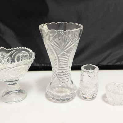 Hand Made Czech Republic & Russian Crystal Bowls & Vases (DR)