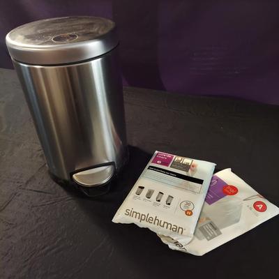 Two Simplehuman Stainless Trash Cans (K-BBL)