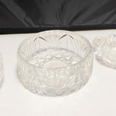 Vintage Crystal Dish A Couple Have Stickers (DR)