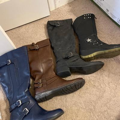 Four pairs of boots-size 9