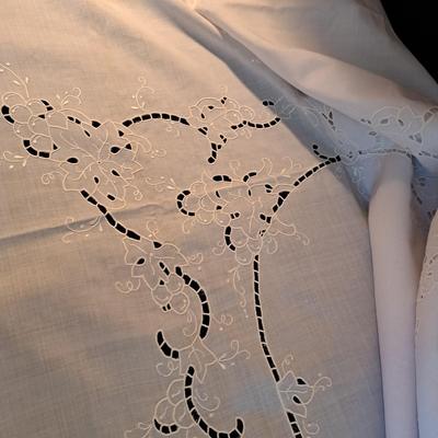 Collection of Hand-Embroidered Crewel Pillows & Linens (BD-SD)