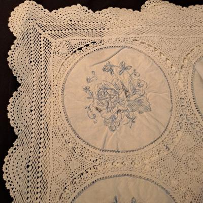 Collection of Hand-Embroidered Crewel Pillows & Linens (BD-SD)