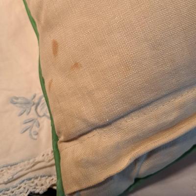 Collection of Hand-Embroidered Crewel Pillows & Linens (BD-SD)