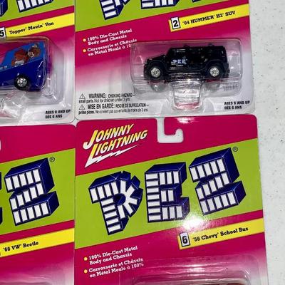 Lot of Six (6) Johnny Lightning PEZ Cars, MOC