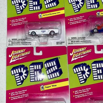 Lot of Six (6) Johnny Lightning PEZ Cars, MOC