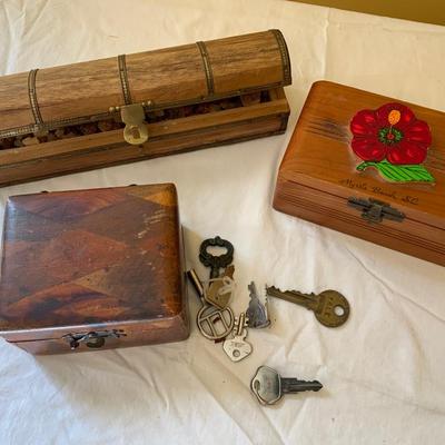 Lot of Wood Trinket Boxes