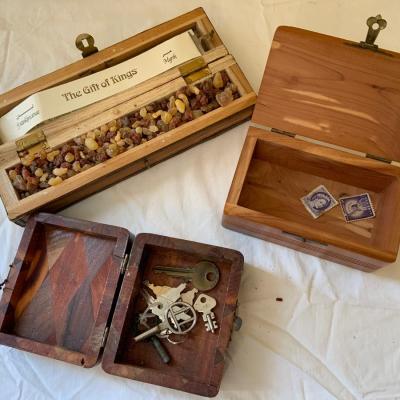 Lot of Wood Trinket Boxes