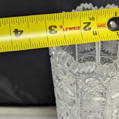 11" Tall Carved Bohemian Crystal Vase (DR)