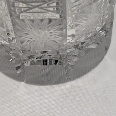 11" Tall Carved Bohemian Crystal Vase (DR)