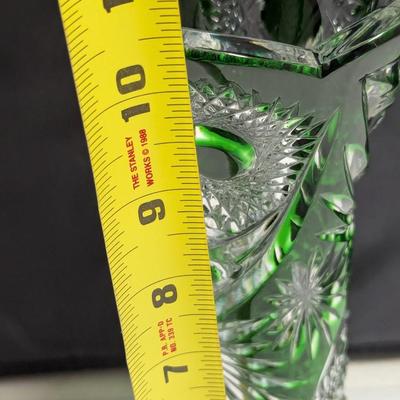10 1/2" Tall Carved Bohemian Crystal Vase (DR)