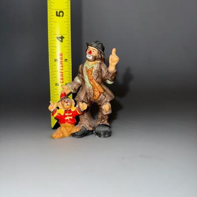 Emmett Kelly Jr. Miniature Clown Figurine with Standing Monkey