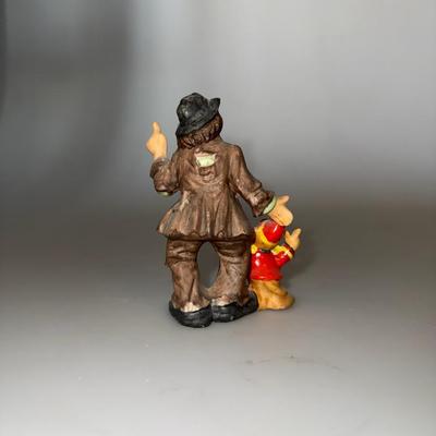 Emmett Kelly Jr. Miniature Clown Figurine with Standing Monkey