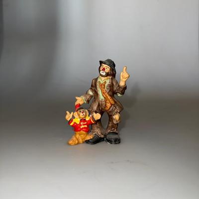 Emmett Kelly Jr. Miniature Clown Figurine with Standing Monkey