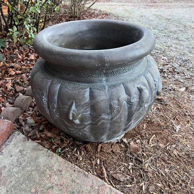 Large Bird Adorned Plant Pot (Y-RG)