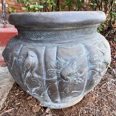 Large Bird Adorned Plant Pot (Y-RG)