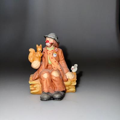 Emmett Kelly Jr Figurine with Forest Animals Vintage Collecters Piece