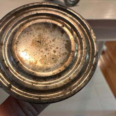 Lot of Silver items including a set of salt and Pepper shakers.